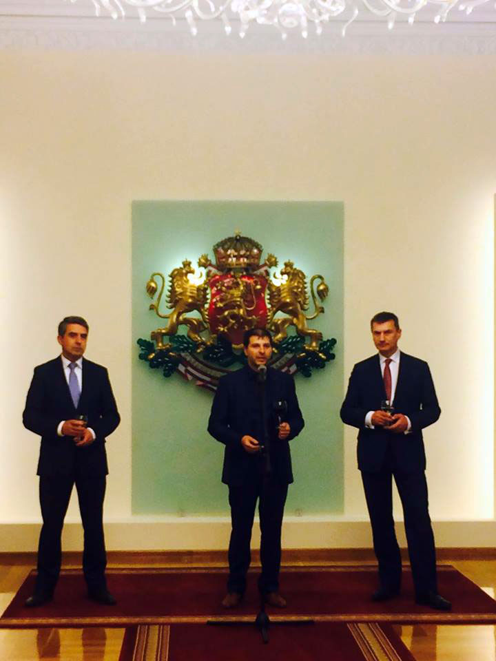 Plamen Russev with President of Bulgaria (2012-2017) Rossen Plevneliev and Vice President European Commission Andrus Ansip