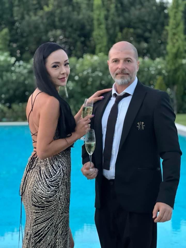Plamen Russev celebrating with his wife Aniela