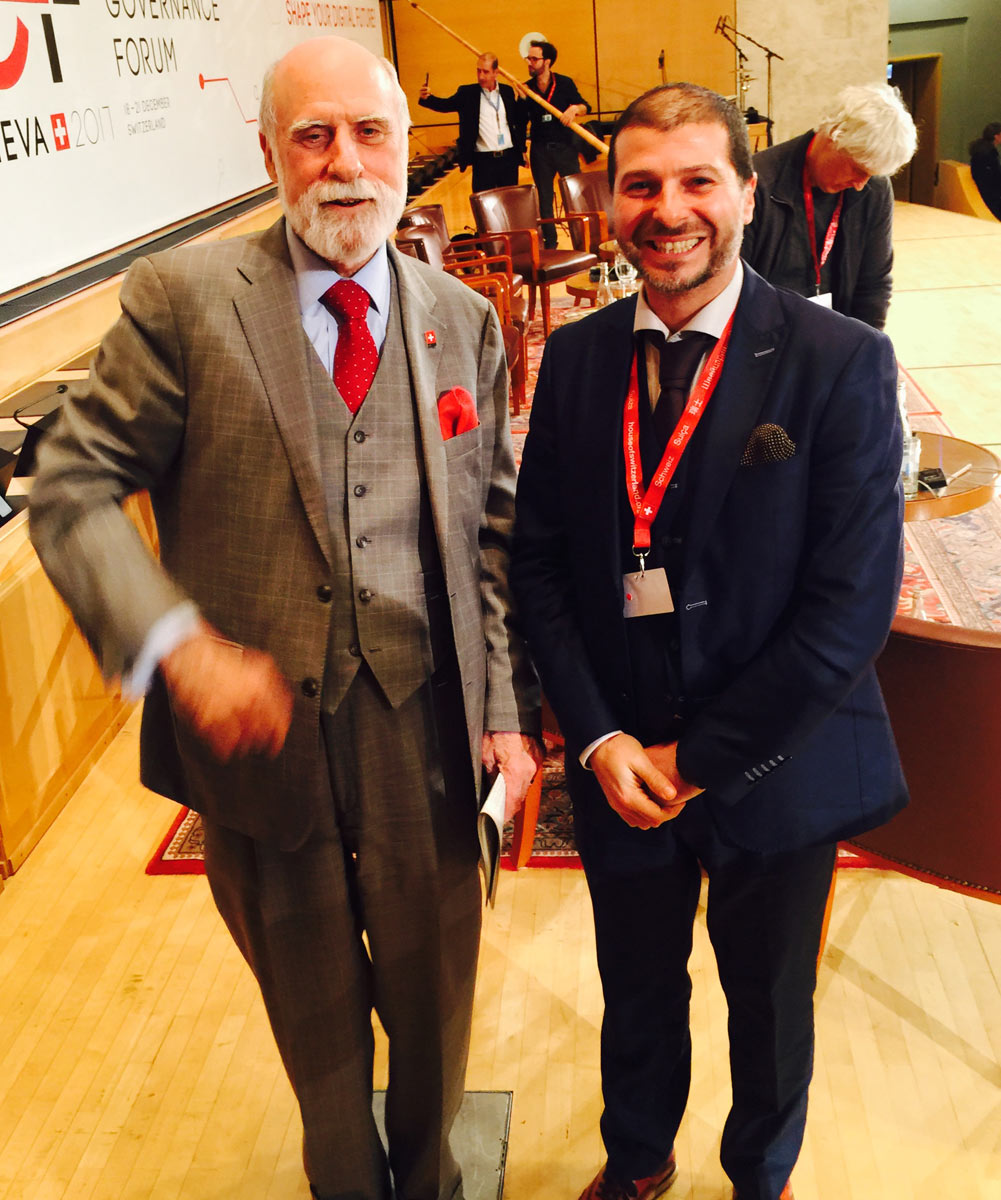 Plamen Russev with the father of Internet and email, Vint Cerf, UN IGF