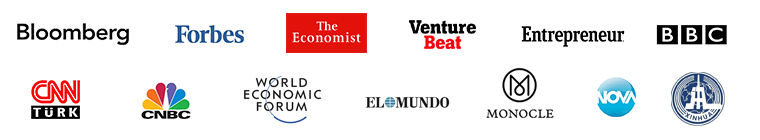 The Economist, Monocle, Bloomberg, CNBCe, Forbes, Venture Beat, Arabian Business, Al Jazeera, and CNN