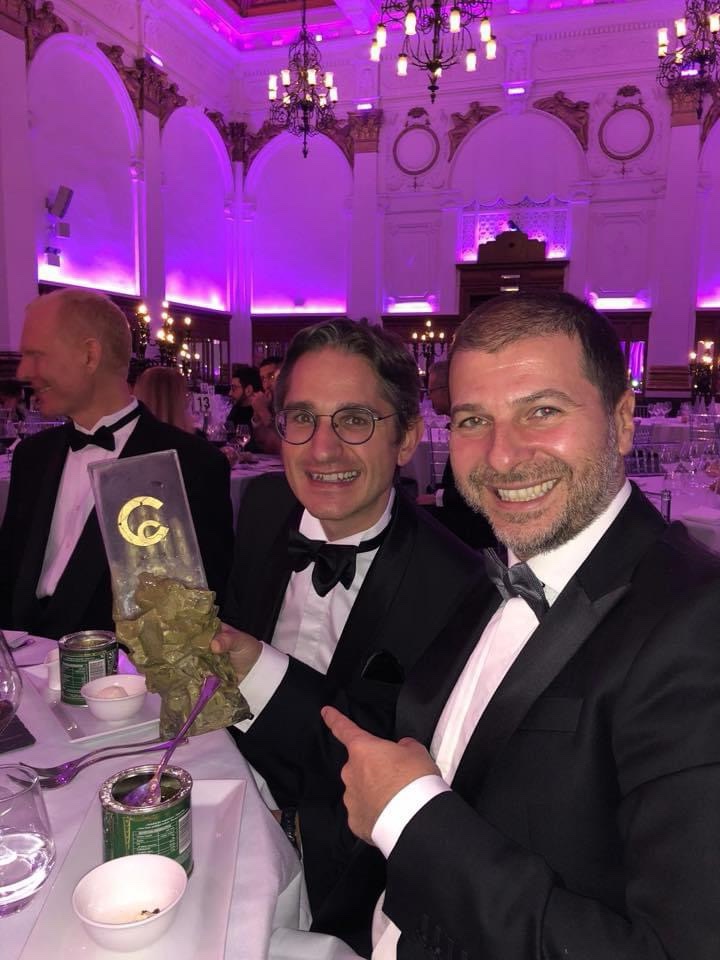 Dr. Plamen Russev at a ceremony endorsing him among the top 3 blockchain investors of the year at CC Forum Gala, London